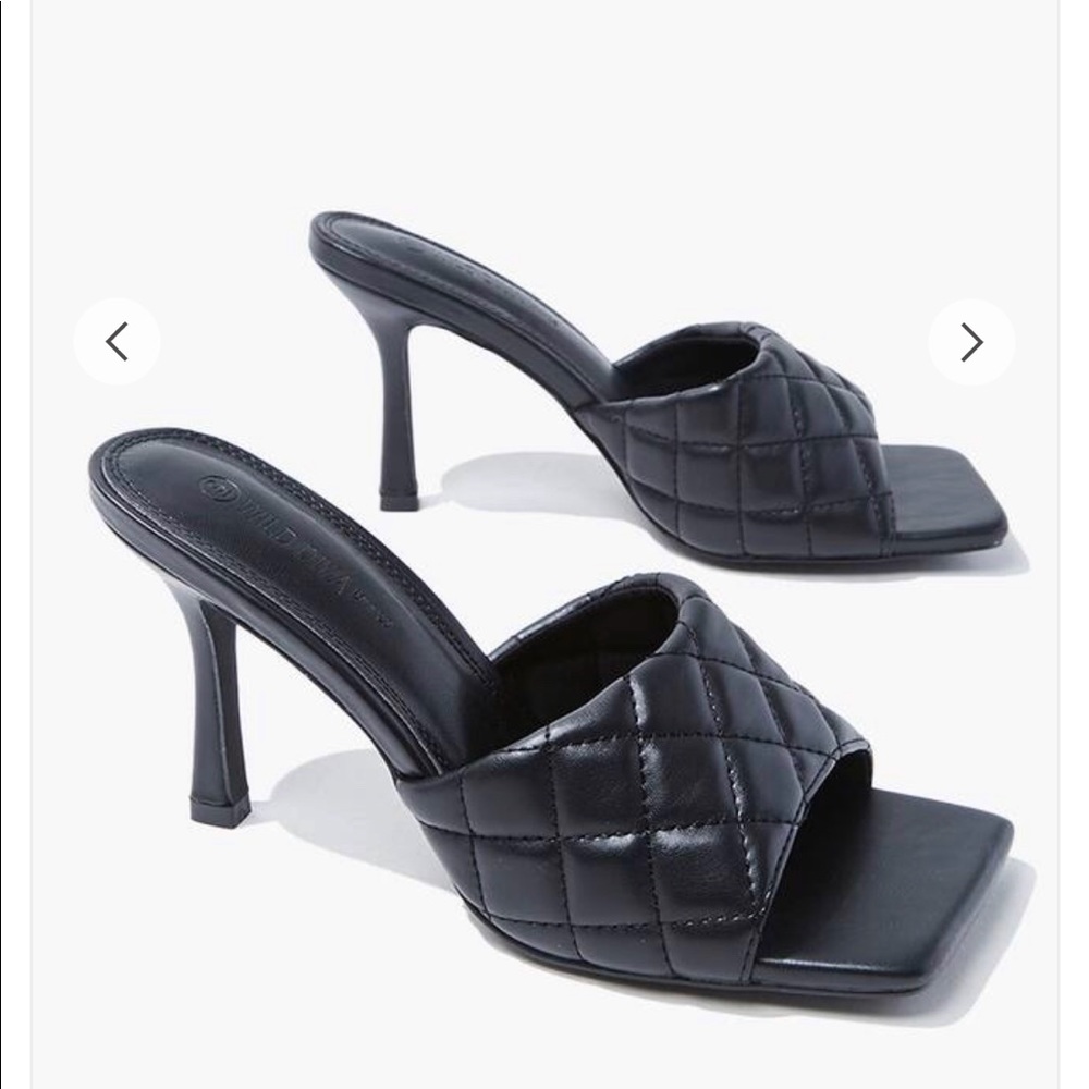 Quilted square toe heels